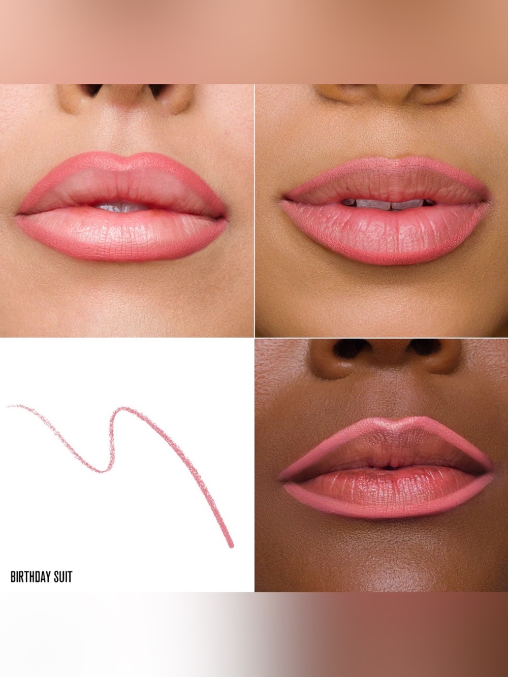 Jeffree Star Birthday Suit Velour Lip Liner- peachy pink nude, satin finish